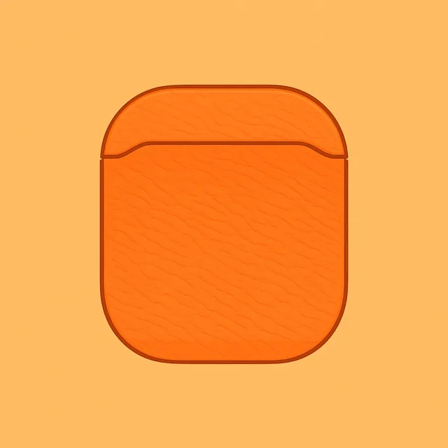 Apple AirPods Max Silicone Headphone Covers — Orange Leather Patterned