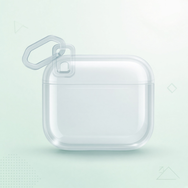 Apple AirPods Pro 2 Silicone Case with Carabiner — Clear Carabiner
