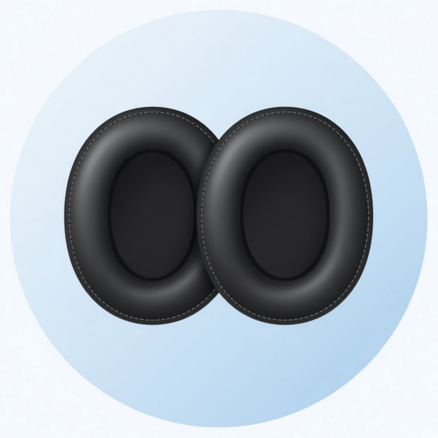 Sony PULSE-3D PS5 Replacement Ear Pads — Black Leather